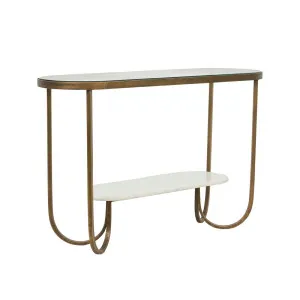 Amelie Curve Console - White Marble - Antique Brass by GlobeWest, a Console Table for sale on Style Sourcebook