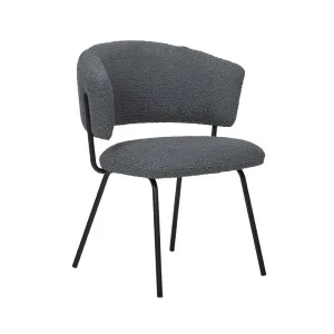 Mimi Dining Chair - Charcoal Boucle - Black by GlobeWest, a Chairs for sale on Style Sourcebook