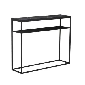 Elle Slim Console - Matt Black Marble - Black by GlobeWest, a Console Table for sale on Style Sourcebook