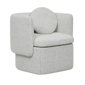 Hugo Bow Occasional Chair - Grey Speckle Boucle by GlobeWest, a Chairs for sale on Style Sourcebook