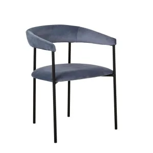 Stanley Dining Armchair - Steel Blue - Black by GlobeWest, a Chairs for sale on Style Sourcebook