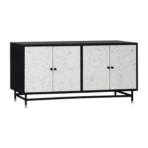 Zahra Feather Buffet - Natural - Black by GlobeWest, a Sideboards, Buffets & Trolleys for sale on Style Sourcebook