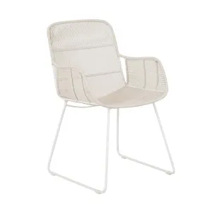 Marina Laze Dining Armchair - Chalk - White by GlobeWest, a Outdoor Chairs for sale on Style Sourcebook