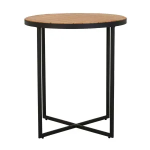 Cali Cross Bar Table - Natural Teak - Black by GlobeWest, a Dining Tables for sale on Style Sourcebook