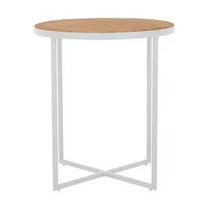 Cali Cross Bar Table - Natural Teak - White by GlobeWest, a Dining Tables for sale on Style Sourcebook