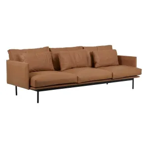 Tolv Cherry 3 Seater Sofa - Camel Leather - Black by Tolv, a Sofas for sale on Style Sourcebook