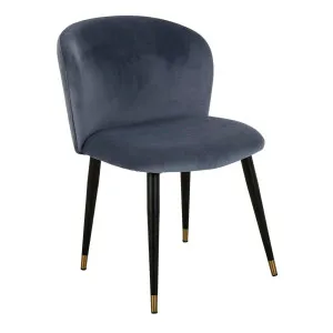 Sara Dining Chair - Steel Blue - Black by GlobeWest, a Chairs for sale on Style Sourcebook