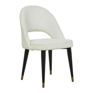 Lewis Dining Chair - Snow Boucle - Black by GlobeWest, a Chairs for sale on Style Sourcebook