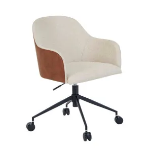 Riley Office Chair - Seashell - VINTAGE TAN PU by GlobeWest, a Chairs for sale on Style Sourcebook