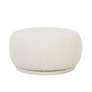 Kennedy Button Ottoman - Beige Boucle by GlobeWest, a Ottomans for sale on Style Sourcebook