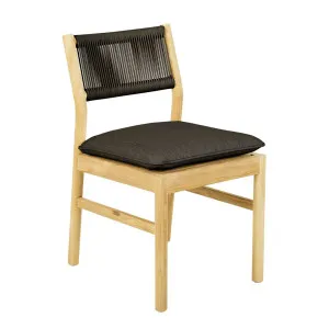 Cannes Rope Dining Chair - Ink - Natural Teak by GlobeWest, a Outdoor Chairs for sale on Style Sourcebook