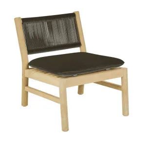 Cannes Rope Occasional Chair - Ink - Natural Teak by GlobeWest, a Outdoor Chairs for sale on Style Sourcebook