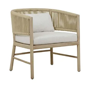 Corsica Rope Occasional Chair - Snow - Aged Teak by GlobeWest, a Outdoor Chairs for sale on Style Sourcebook