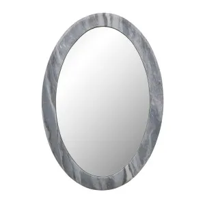 Rufus Oval Mirror - Dark Grey Marble by GlobeWest, a Mirrors for sale on Style Sourcebook