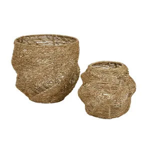 Lark Twisted Set 2 Baskets - Natural by GlobeWest, a Baskets & Boxes for sale on Style Sourcebook