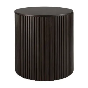 Ethnicraft Roller Max Round Side Table - Dark Brown Mahogany by Ethnicraft, a Side Table for sale on Style Sourcebook