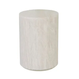 Elle Block Round Side Table - Natural Travertine by GlobeWest, a Side Table for sale on Style Sourcebook