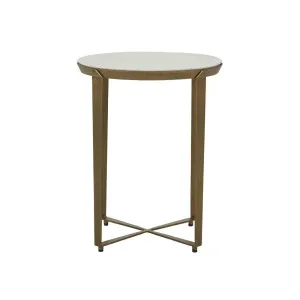 Ophelia Side Table - White Marble - Antique Brass by GlobeWest, a Side Table for sale on Style Sourcebook