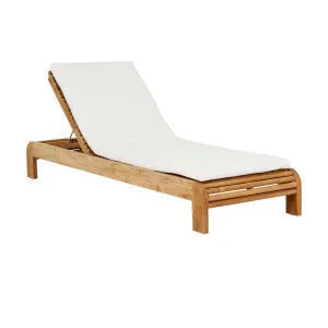 Banksia Sunbed - White - Natural Teak by GlobeWest, a Outdoor Sunbeds & Daybeds for sale on Style Sourcebook