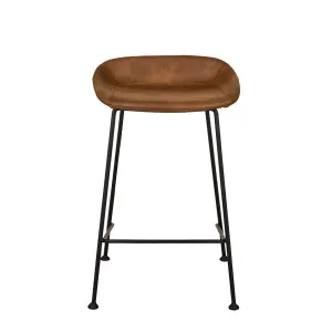 Turner Barstool - Tan - Black Metal by GlobeWest, a Bar Stools for sale on Style Sourcebook