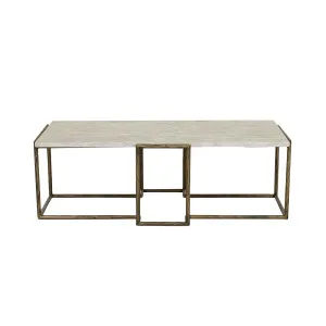 Verona Classic Coffee Table - Latte - Antique Brass by GlobeWest, a Coffee Table for sale on Style Sourcebook