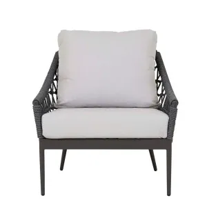 Portsea Classic Sofa Chair - Light Grey - Charcoal Aluminium by GlobeWest, a Outdoor Chairs for sale on Style Sourcebook