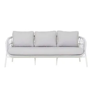 Portsea Cruise 3 Seater Sofa - Light Grey - White by GlobeWest, a Outdoor Sofas for sale on Style Sourcebook