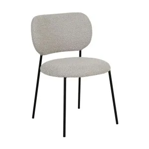 Miller Dining Chair - Taupe Boucle - Black Metal by GlobeWest, a Chairs for sale on Style Sourcebook