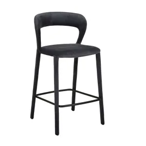 Jessica Barstool - Onyx Velvet - Black Metal by GlobeWest, a Bar Stools for sale on Style Sourcebook