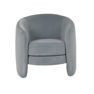 Kennedy Tenner Occasional Chair - Misty Blue Velvet by GlobeWest, a Chairs for sale on Style Sourcebook