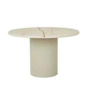 Benjamin Ripple Marble Dining Table - Brown Vein Marble - Putty by GlobeWest, a Dining Tables for sale on Style Sourcebook