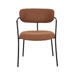 Ellison Dining Armchair - Burnt Orange - Black Metal by GlobeWest, a Chairs for sale on Style Sourcebook