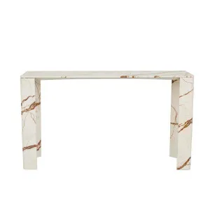 Atlas Slab Console Table - Brown Vein Marble by GlobeWest, a Console Table for sale on Style Sourcebook