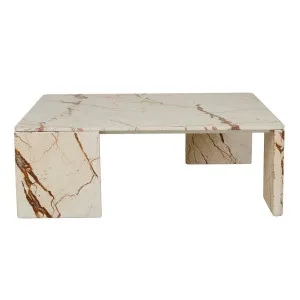 Atlas Slab Coffee Table - Natural Brown Vein Marble by GlobeWest, a Coffee Table for sale on Style Sourcebook