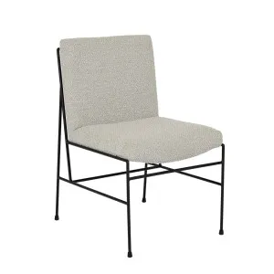 Penn Dining Chair - Taupe Boucle - Black Metal by GlobeWest, a Chairs for sale on Style Sourcebook