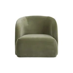 Kennedy Beckett Sofa Chair - Olive Green Velvet by GlobeWest, a Chairs for sale on Style Sourcebook