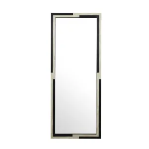 Taj Ribbon Floor Mirror - Black Resin - White Bone by GlobeWest, a Mirrors for sale on Style Sourcebook