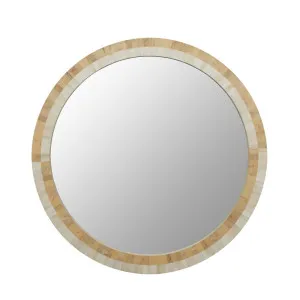 Taj Ribbon Round Mirror - Bone Resin - White Bone by GlobeWest, a Mirrors for sale on Style Sourcebook