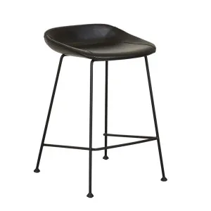 Turner Barstool - Vintage Matt Black PU - Black Metal by GlobeWest, a Bar Stools for sale on Style Sourcebook