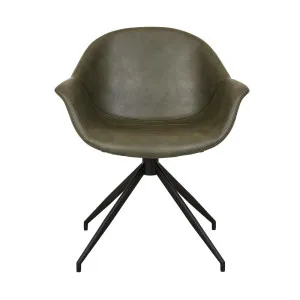 Daisy Spider Leg Office Chair - Vintage Matt Green PU - Black by GlobeWest, a Chairs for sale on Style Sourcebook