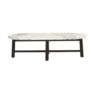 Artie Oval Marble Coffee Table - Matt Ocean Marble by GlobeWest, a Coffee Table for sale on Style Sourcebook