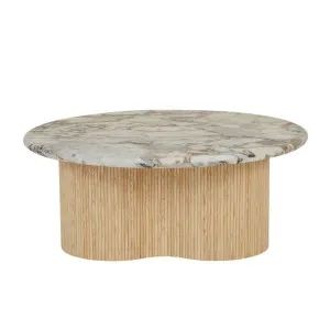 Artie Wave Ripple Coffee Table - Matt Ocean Marble - Natural Ash by GlobeWest, a Coffee Table for sale on Style Sourcebook