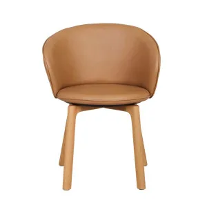 Sketch Glide Dining Armchair - Pecan Leather - Light Oak by Sketch, a Chairs for sale on Style Sourcebook