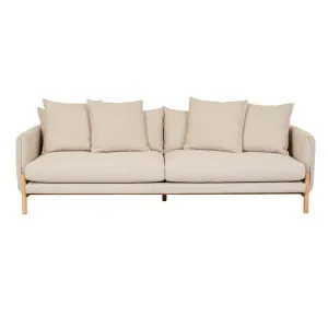 Vittoria Ingrid 4 Seater Sofa - Buttermilk Tweed - Natural Ash Veneer by GlobeWest, a Sofas for sale on Style Sourcebook