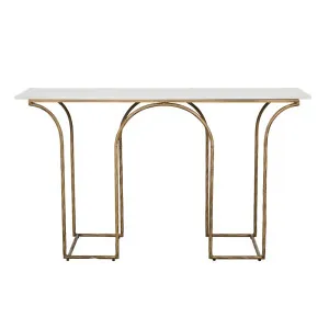 Celeste Arch Console - White Marble - Antique Brass by GlobeWest, a Console Table for sale on Style Sourcebook