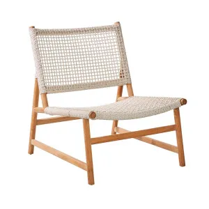 Mira Occasional Chair - White Braid - Natural Teak by GlobeWest, a Outdoor Chairs for sale on Style Sourcebook