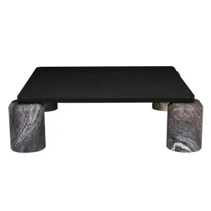 Pablo Marble Coffee Table - Matt Dark Oak - Natural Storm Marble by GlobeWest, a Coffee Table for sale on Style Sourcebook