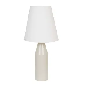 Easton Pillar Table Lamp - Oyster Grey - White by GlobeWest, a Table & Bedside Lamps for sale on Style Sourcebook