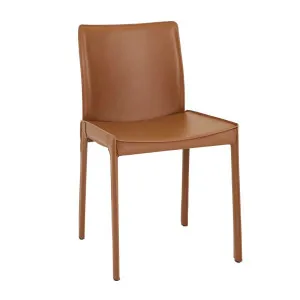 Carlo Dining Chair - Tan Recycled Leather by GlobeWest, a Chairs for sale on Style Sourcebook