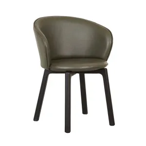 Sketch Glide Dining Armchair - Kale Leather - Black Onyx by Sketch, a Chairs for sale on Style Sourcebook